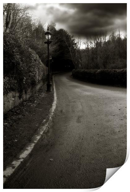 Lamp Light Lane, Dalserf Print by Reg Atkinson