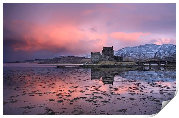 Eilean Donan Castle at sunrise Print by Gail Johnson