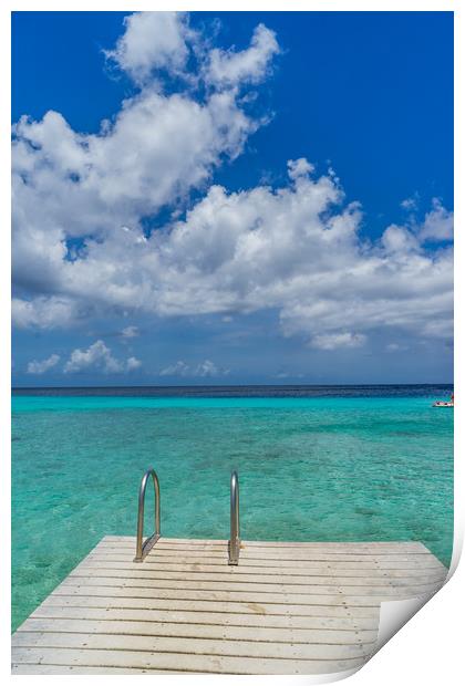   Curacao beach views Print by Gail Johnson