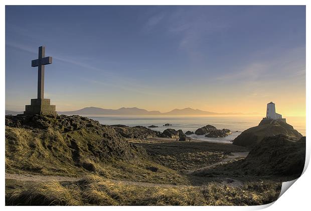 Sunset at Llanddwyn Island Print by Gail Johnson