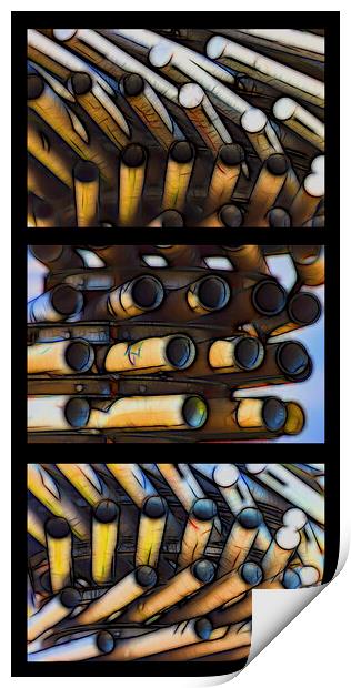 Singing Ringing Tree - Burnley Abstract Triptych Print by Glen Allen
