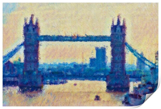 Tower bridge Impressionist Oil Effect Print by Glen Allen