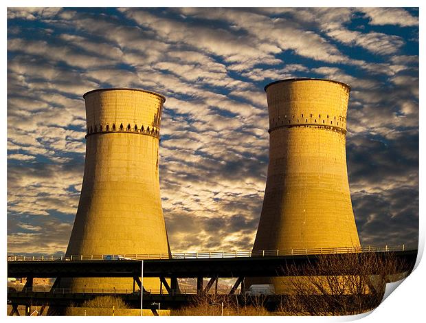 Tinsley Cooling Towers Sheffield Print by Glen Allen