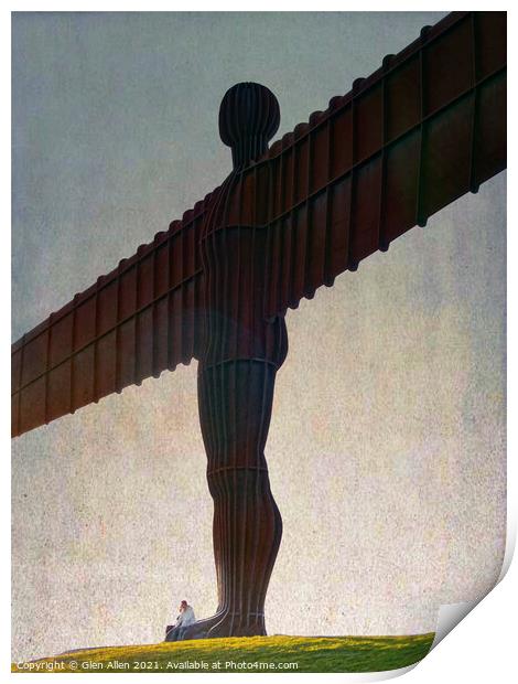 Abstract of The Angel of The North Print by Glen Allen