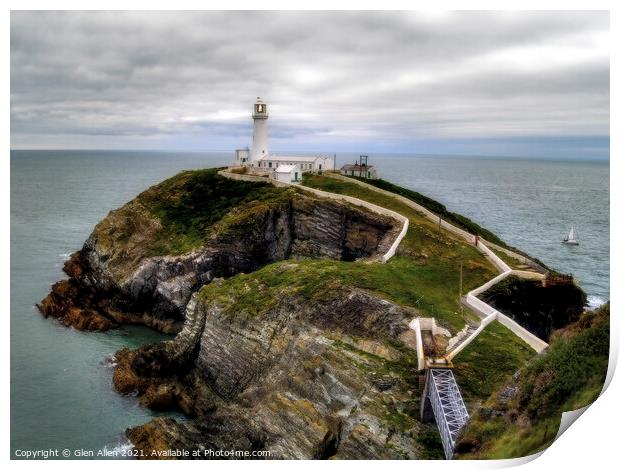 South Stack Lighthouse - Holy Island Anglesey Print by Glen Allen
