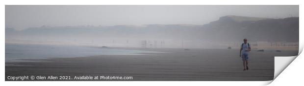 Walking through the sea mist - Panoramic  Print by Glen Allen