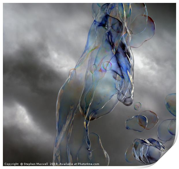 Bubbles in a storm Print by Stephen Maxwell