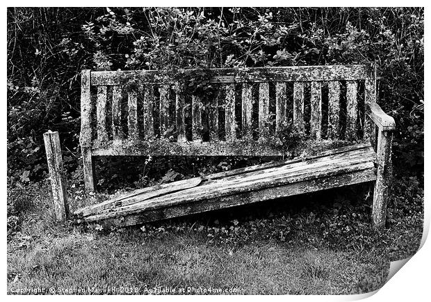 Balquihdder Graveyard bench                        Print by Stephen Maxwell