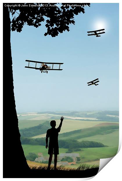 Childhood Dreams - The Flypast Print by John Edwards