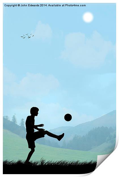 Childhood Dreams, Football Print by John Edwards