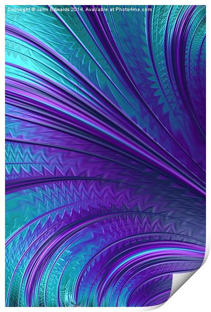 Abstract in Blue and Purple Print by John Edwards