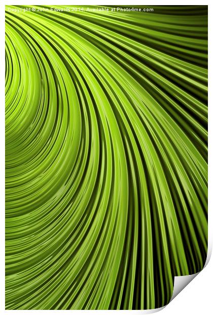 Green Flow Abstract Print by John Edwards