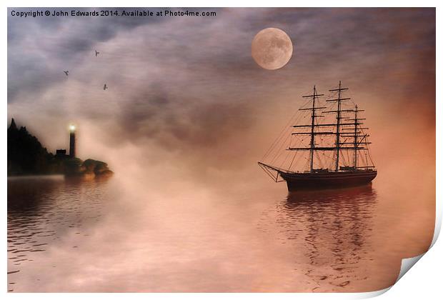 Evening Mists Print by John Edwards