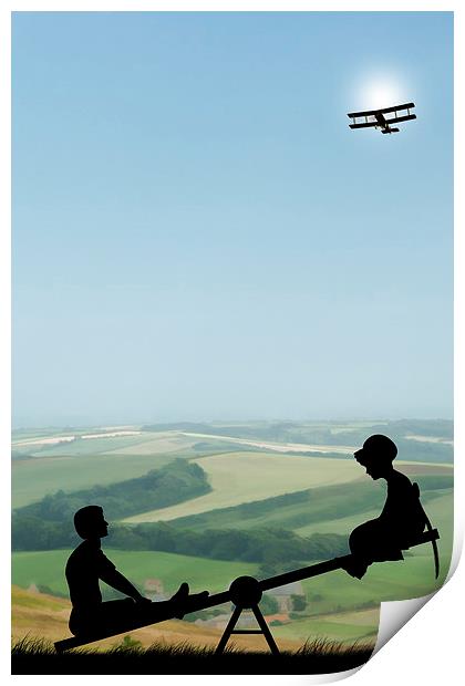Childhood Dreams, The Seesaw Print by John Edwards