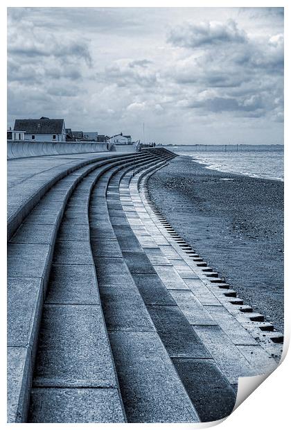 North Beach, Heacham, Norfolk - Cyanotype Print by John Edwards