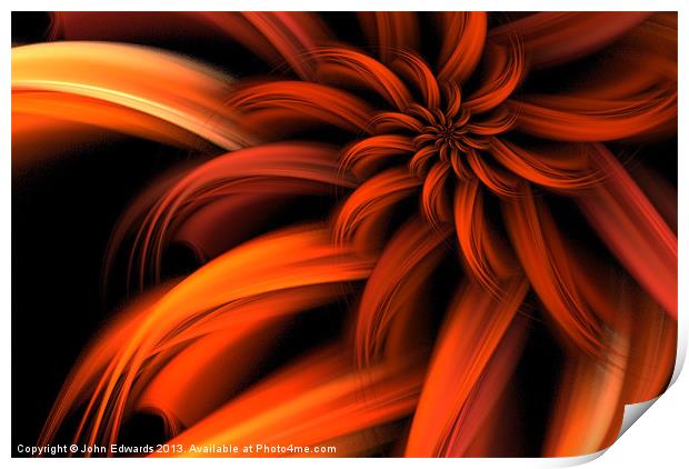 The Red Dahlia Print by John Edwards