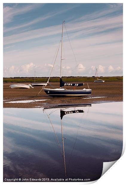 Hawk 20 at Brancaster Staithe Print by John Edwards