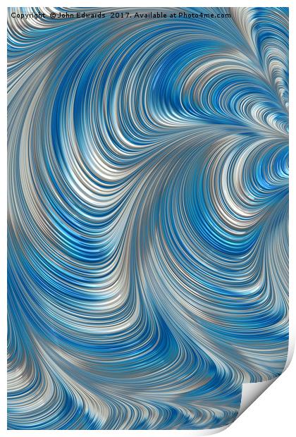 Cobolt Flow Print by John Edwards
