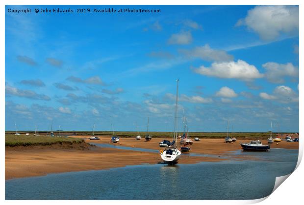Low Tide, Wells-next-the-sea, North Norfolk Print by John Edwards