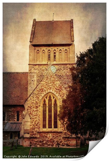 St Lawrence Church, Castle Rising Print by John Edwards