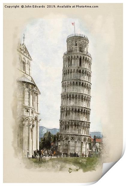 The Leaning Tower  Print by John Edwards