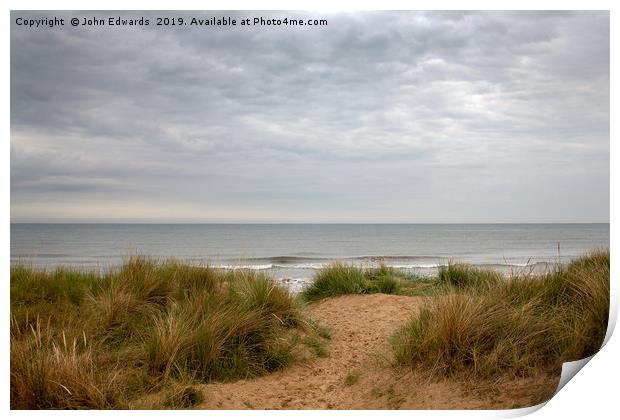 Marram and the sea Print by John Edwards