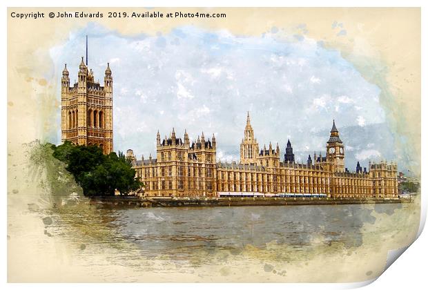 The Palace of Westminster Print by John Edwards
