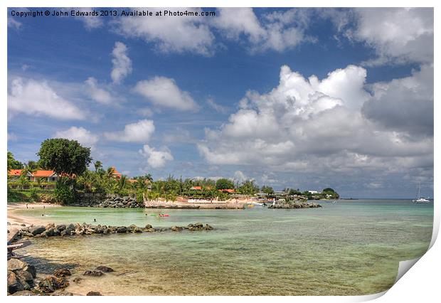 Coco Reef, Tobago Print by John Edwards