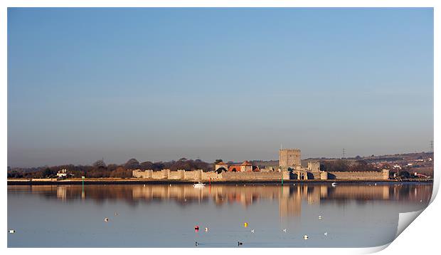 Portchester Castle Reflection Print by Sharpimage NET