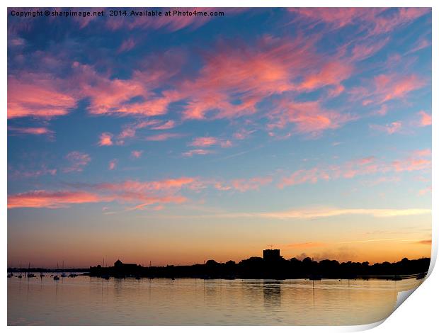 Portchester Castle Sunset Print by Sharpimage NET