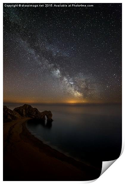  Milky Way over Durdle Door Print by Sharpimage NET