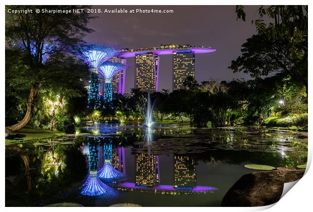 Reflections of Marina Bay Sands Print by Sharpimage NET