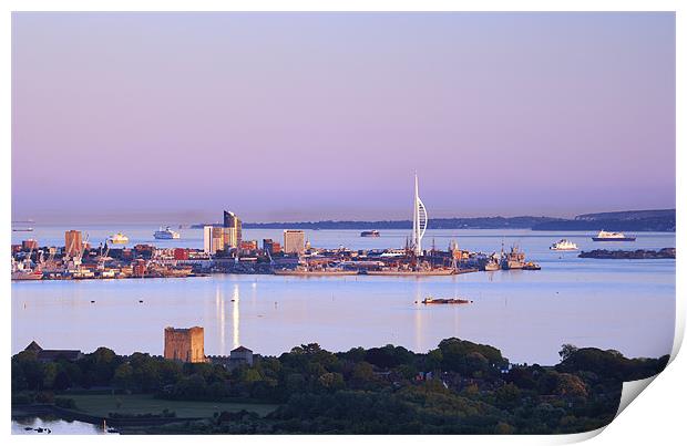 Portsmouth Harbour at Dusk Print by Sharpimage NET