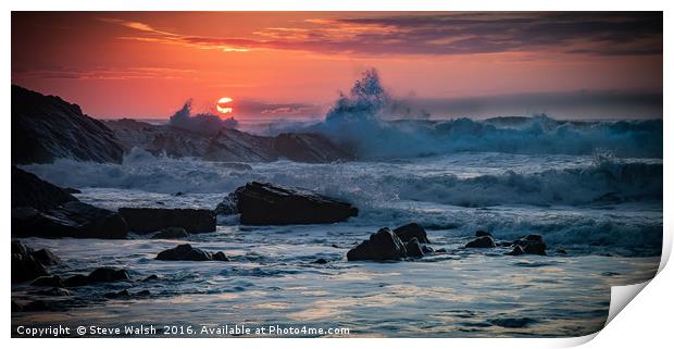 North Devon sunset Print by Steve Walsh