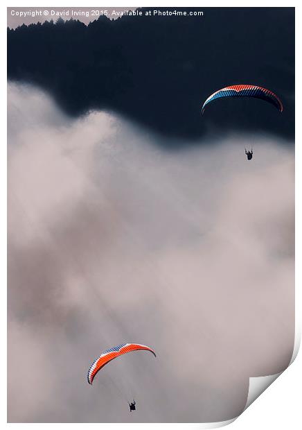  Paragliders Print by David Irving