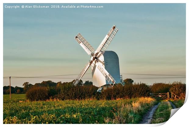Chillenden Windmill in Kent Print by Alan Glicksman