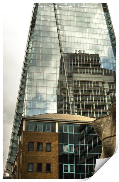 On the side of the Shard Print by Alan Glicksman