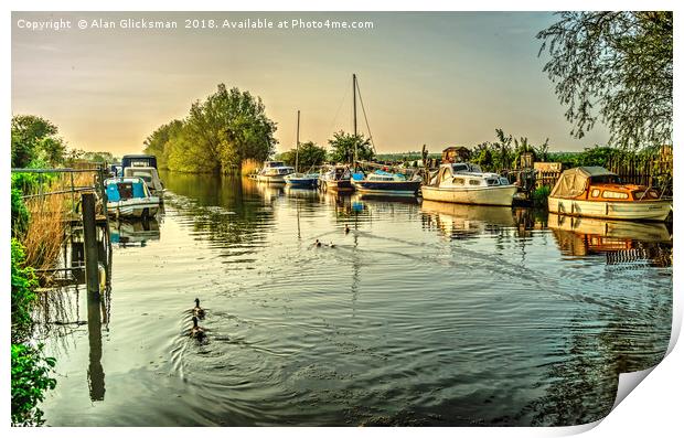 Down the river to Plucks Gutter Print by Alan Glicksman