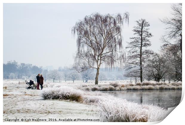 Frosty day at the pond Print by Kish Woolmore