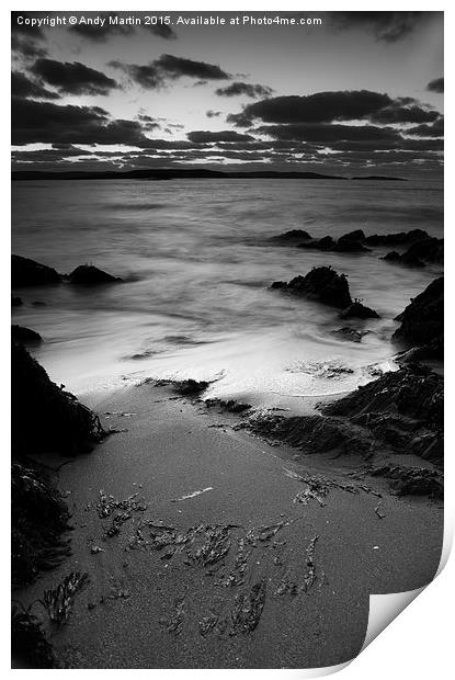  Moonlit tide on Yell Print by Andy Martin