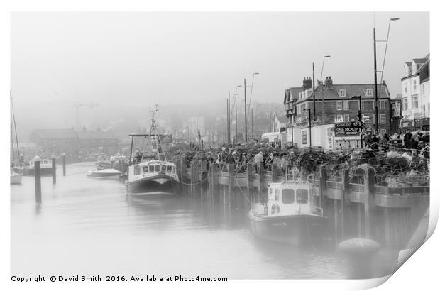 Foggy Day In The Harbour Print by David Smith