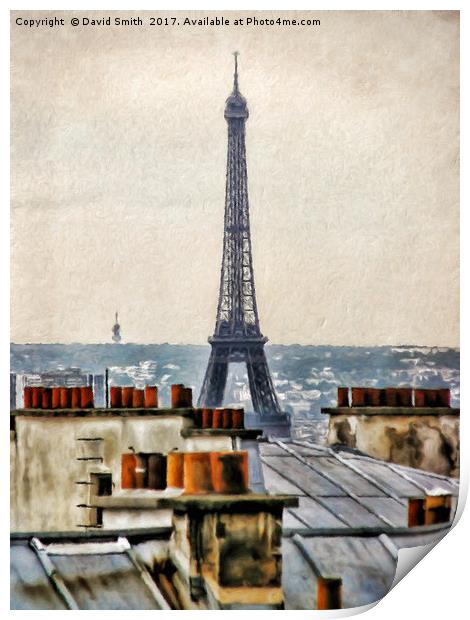 The Roofs Of Paris Print by David Smith