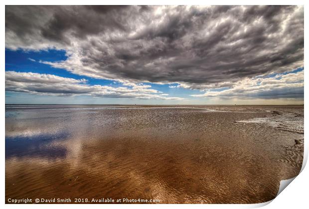 Low Tide at Cleethorpes Print by David Smith