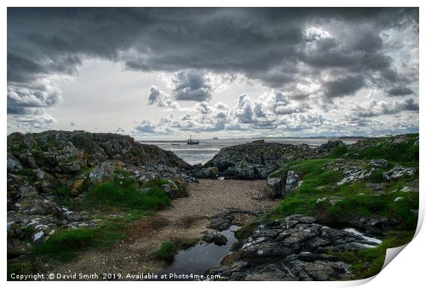 holy island coastline Print by David Smith