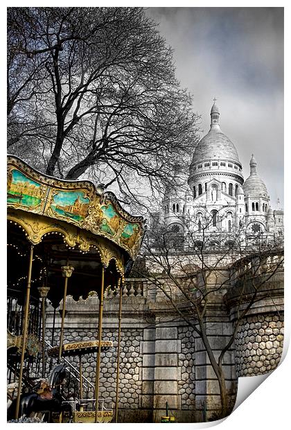  The Carousel of Sacre Coeur Print by Eamon Fitzpatrick