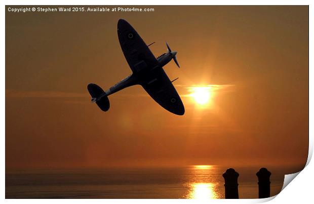  Sunset Spit Print by Stephen Ward