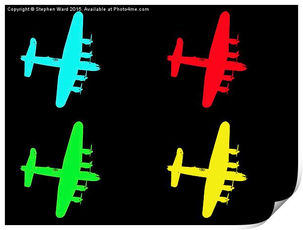  Avro Lancaster pop art Print by Stephen Ward