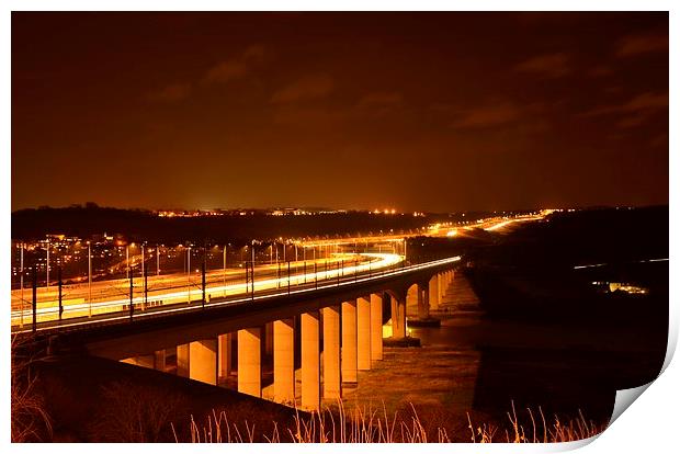  Medway Bridge at night Print by pristine_ images