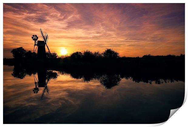  Turf Fen Sunset Print by Broadland Photography