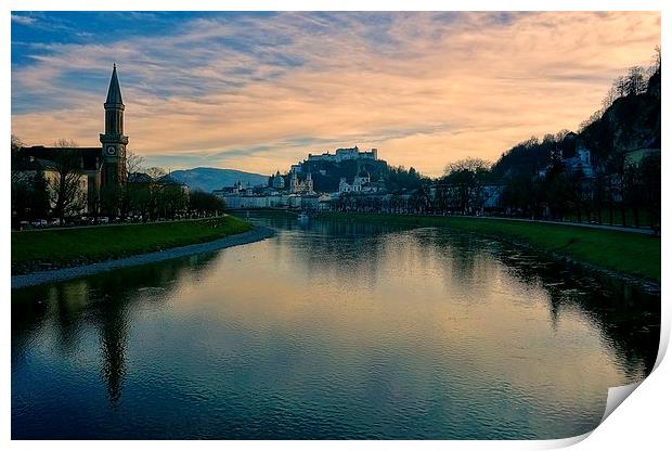  Salzburg on the River Salzach Print by Broadland Photography